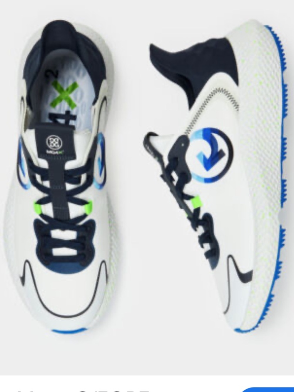 G/FORE Men's White, Navy & Blue Hybrid Golf Sneakers w/ Box